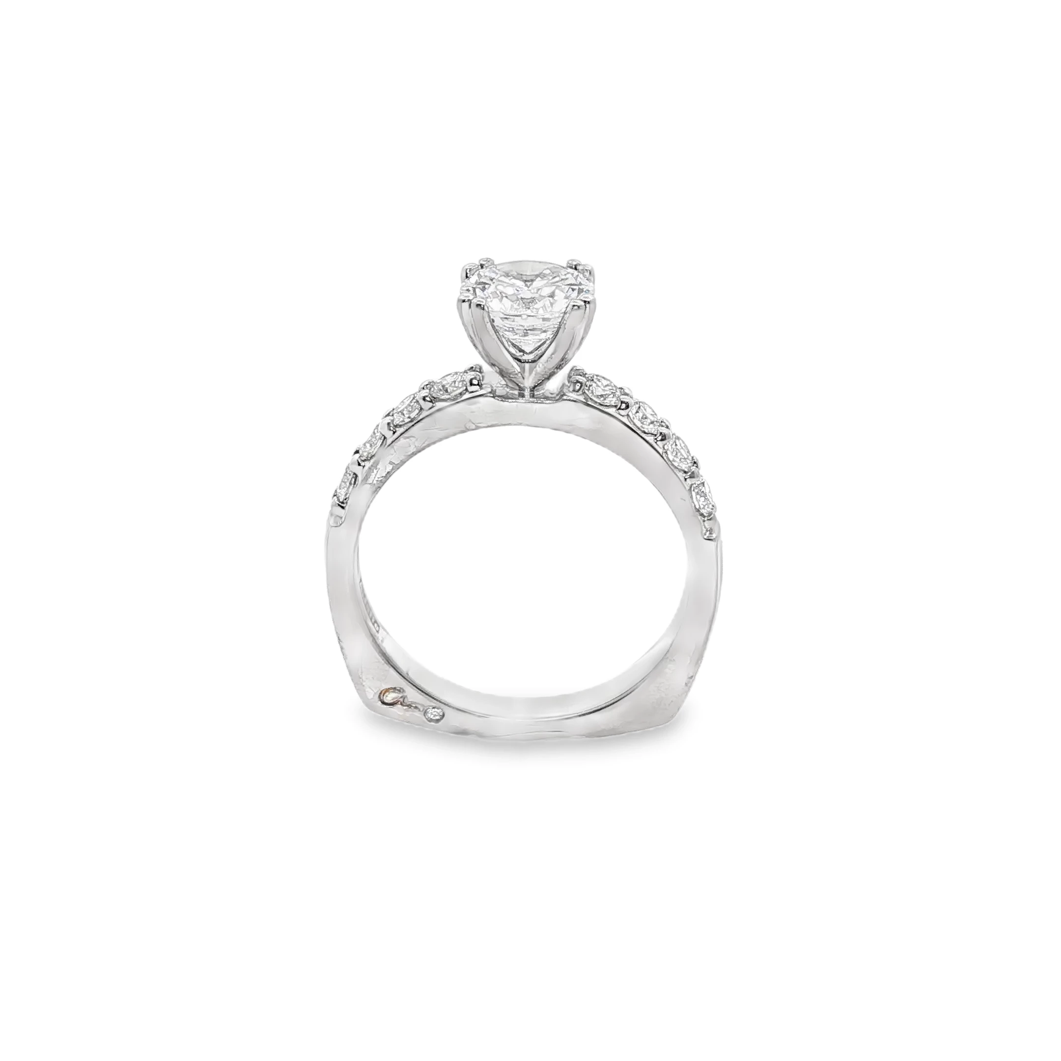 Platinum Engagement Ring with Round Brilliant Diamond SKU MES742Q/13236 - Image 3