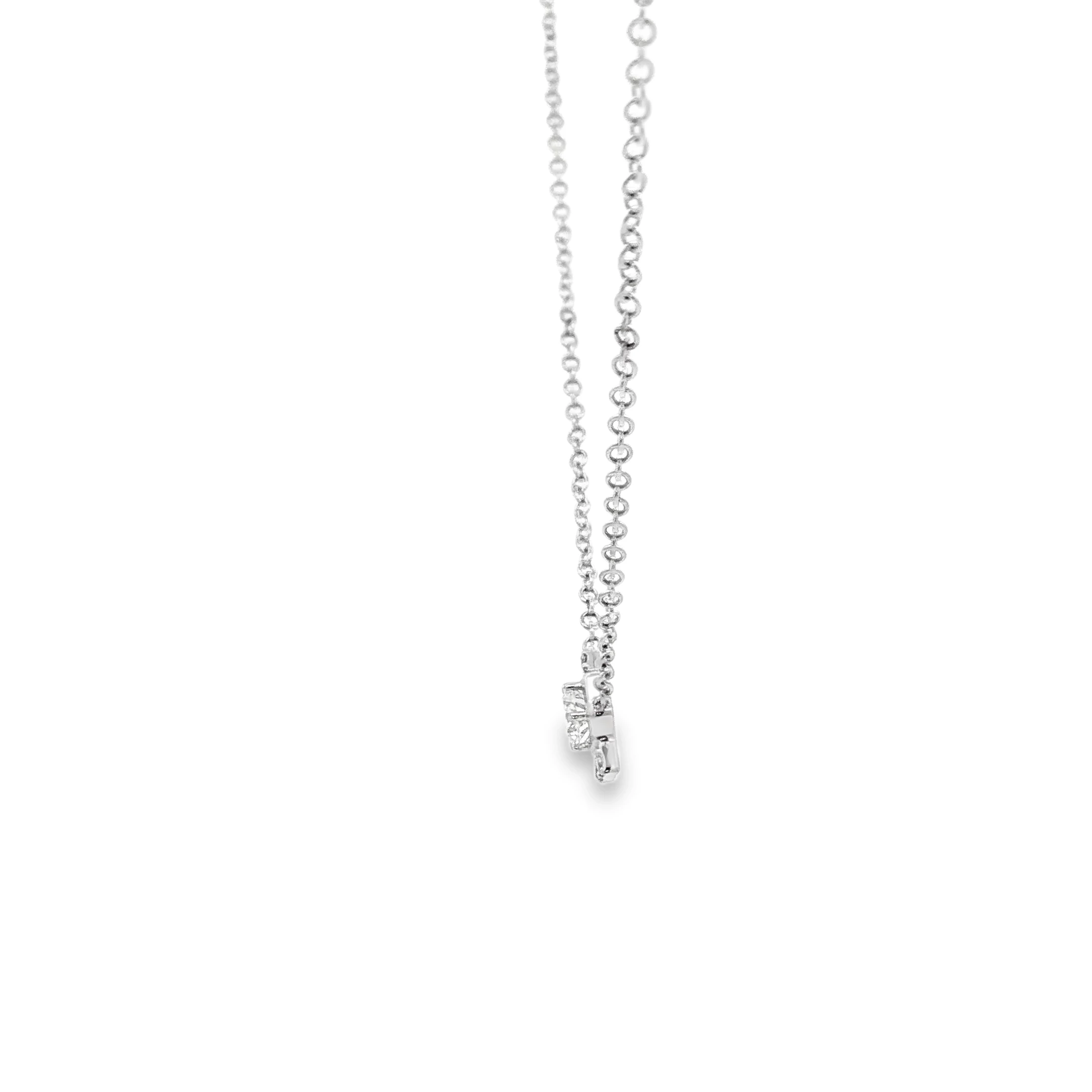 White Gold Necklace with Round Brilliant Diamond. SKU PD-030-4.2-17" - Image 2