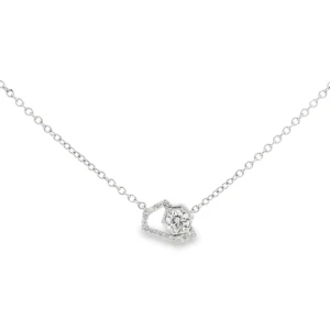 White Gold Necklace with Round Brilliant Diamond. SKU PD-030-4.2-17"