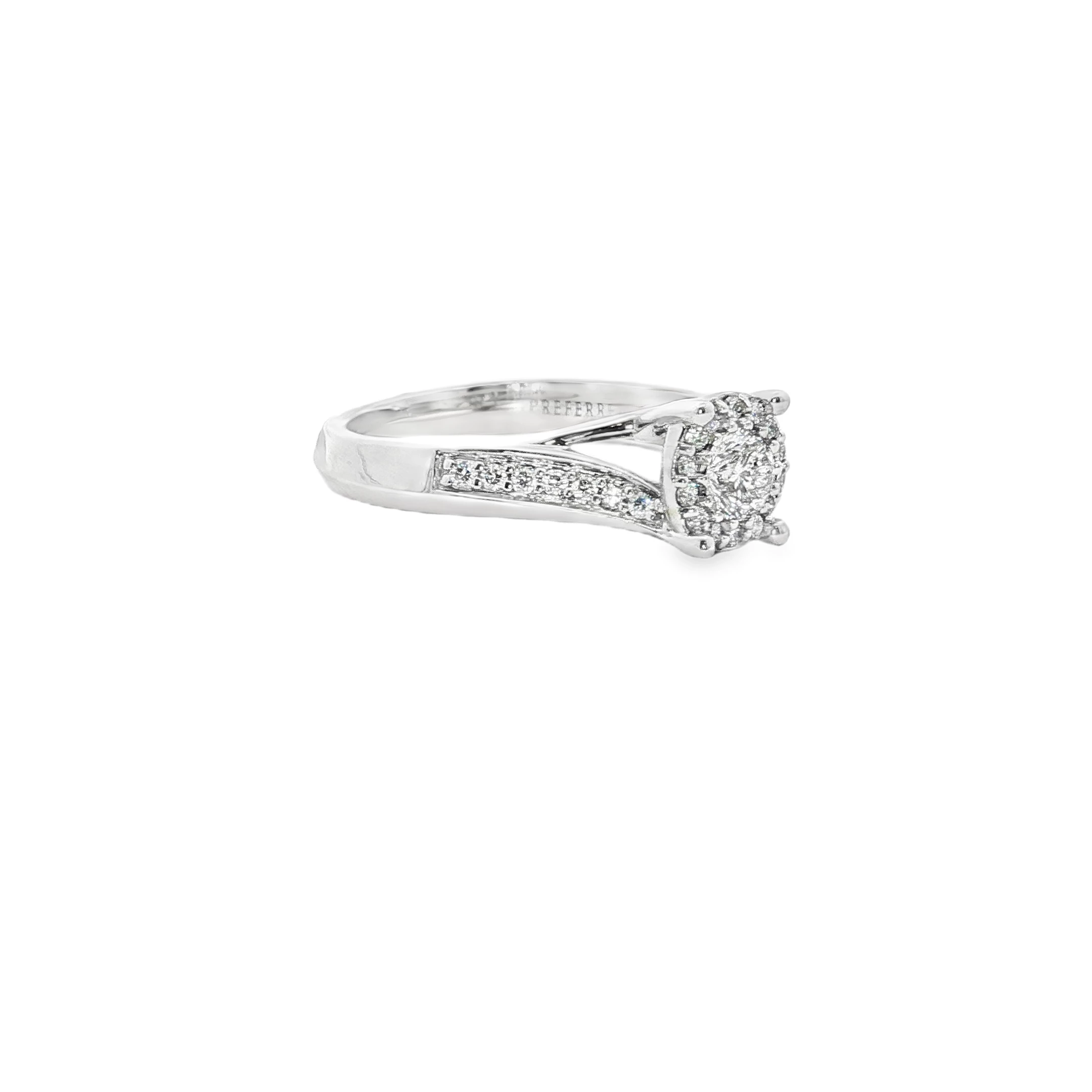 Platinum Engagement Ring with Round Cut Diamond. SKU PR88 - Image 3