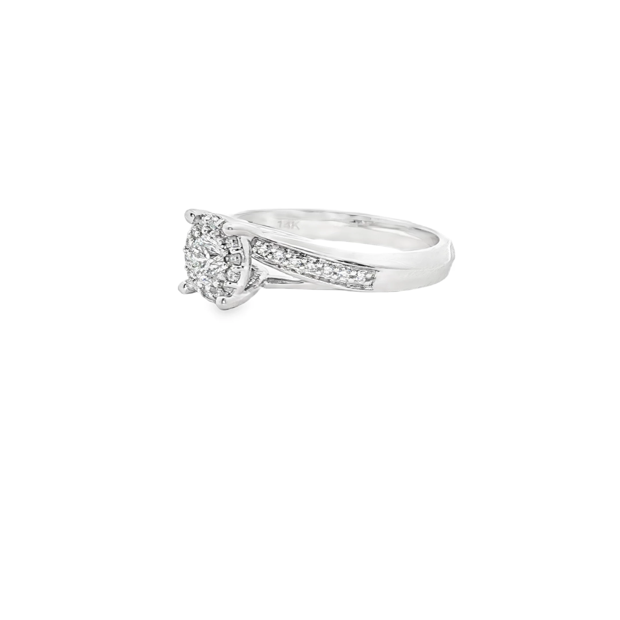 Platinum Engagement Ring with Round Cut Diamond. SKU PR88 - Image 2
