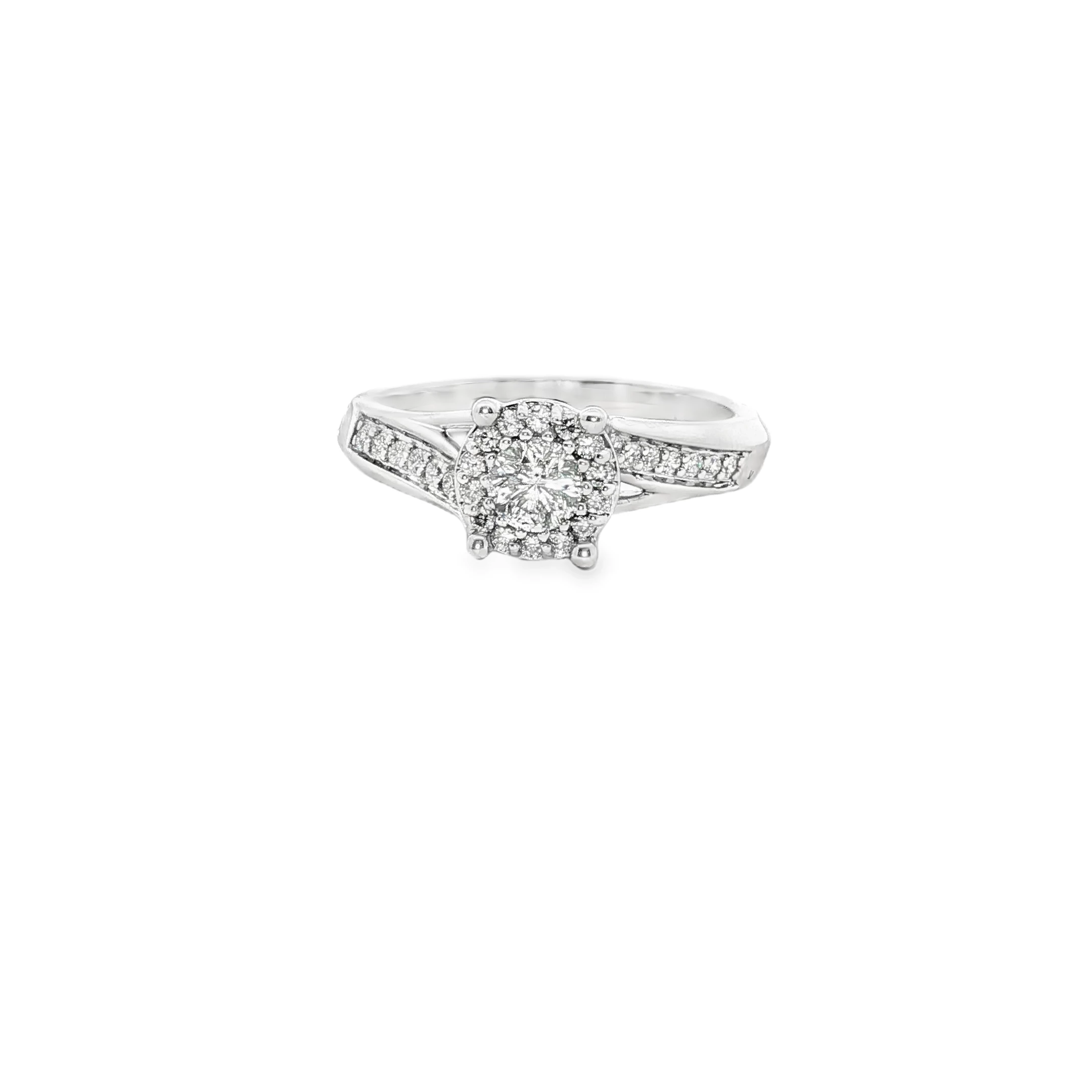 Platinum Engagement Ring with Round Cut Diamond. SKU PR88
