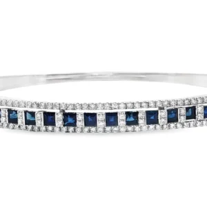 Bangle with Deep Blue Sapphires and Round Brilliant Cut Diamonds.   SKU   PRS-Jules2