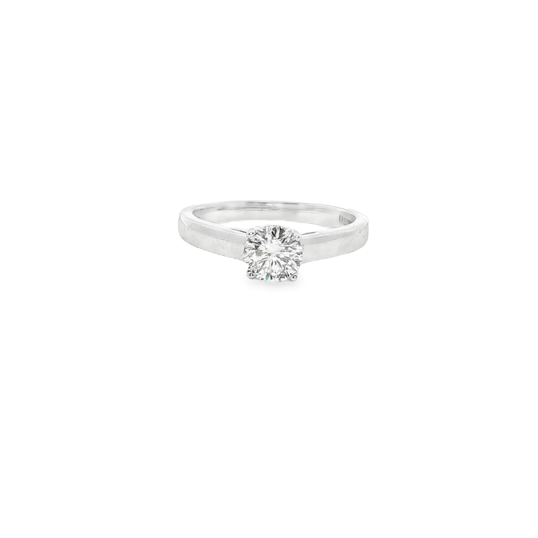 Platinum Solitaire Ring with Round Brilliant Cut Diamond SKU PSR195071