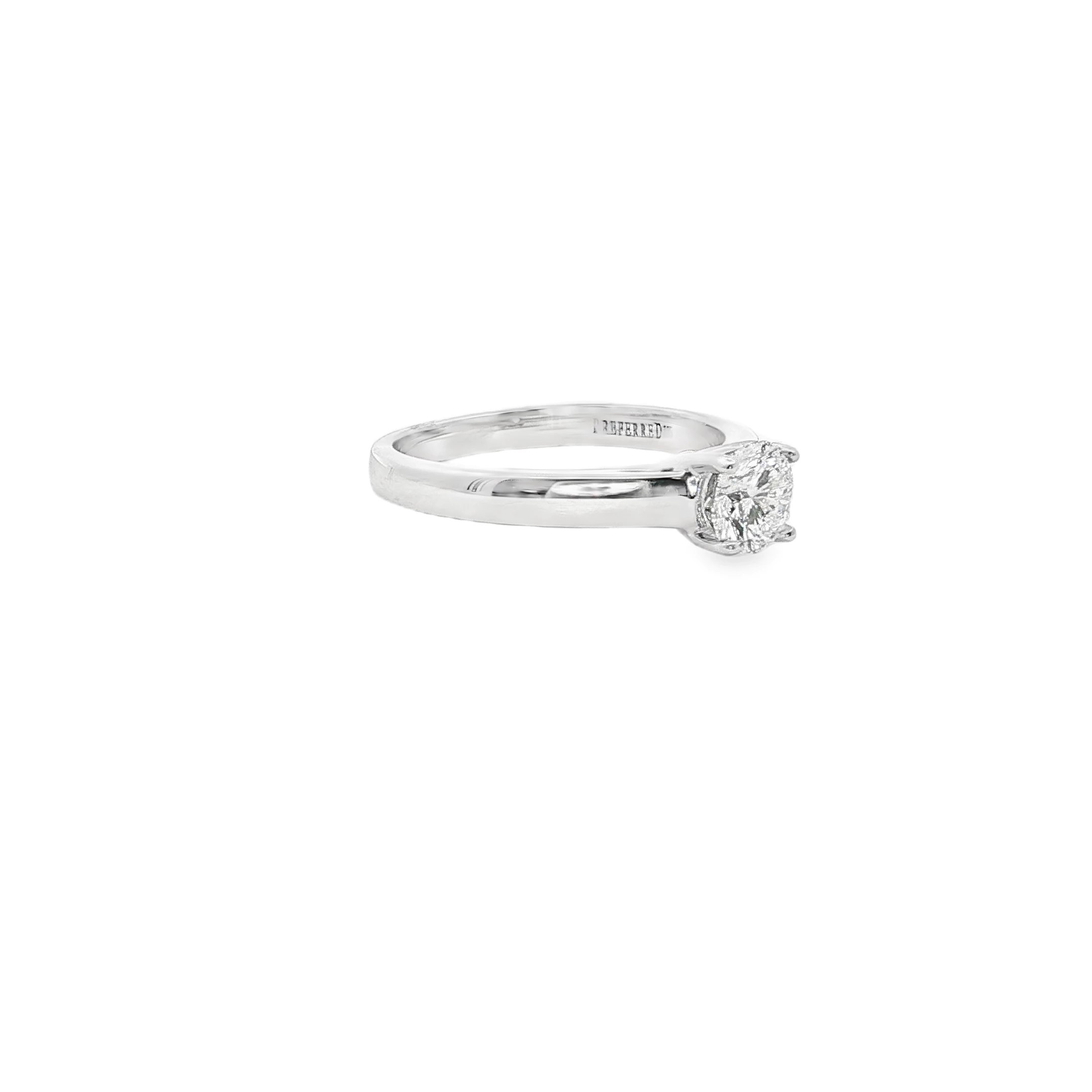 Platinum Solitaire Ring with Round Brilliant Cut Diamond SKU PSR195071 - Image 2