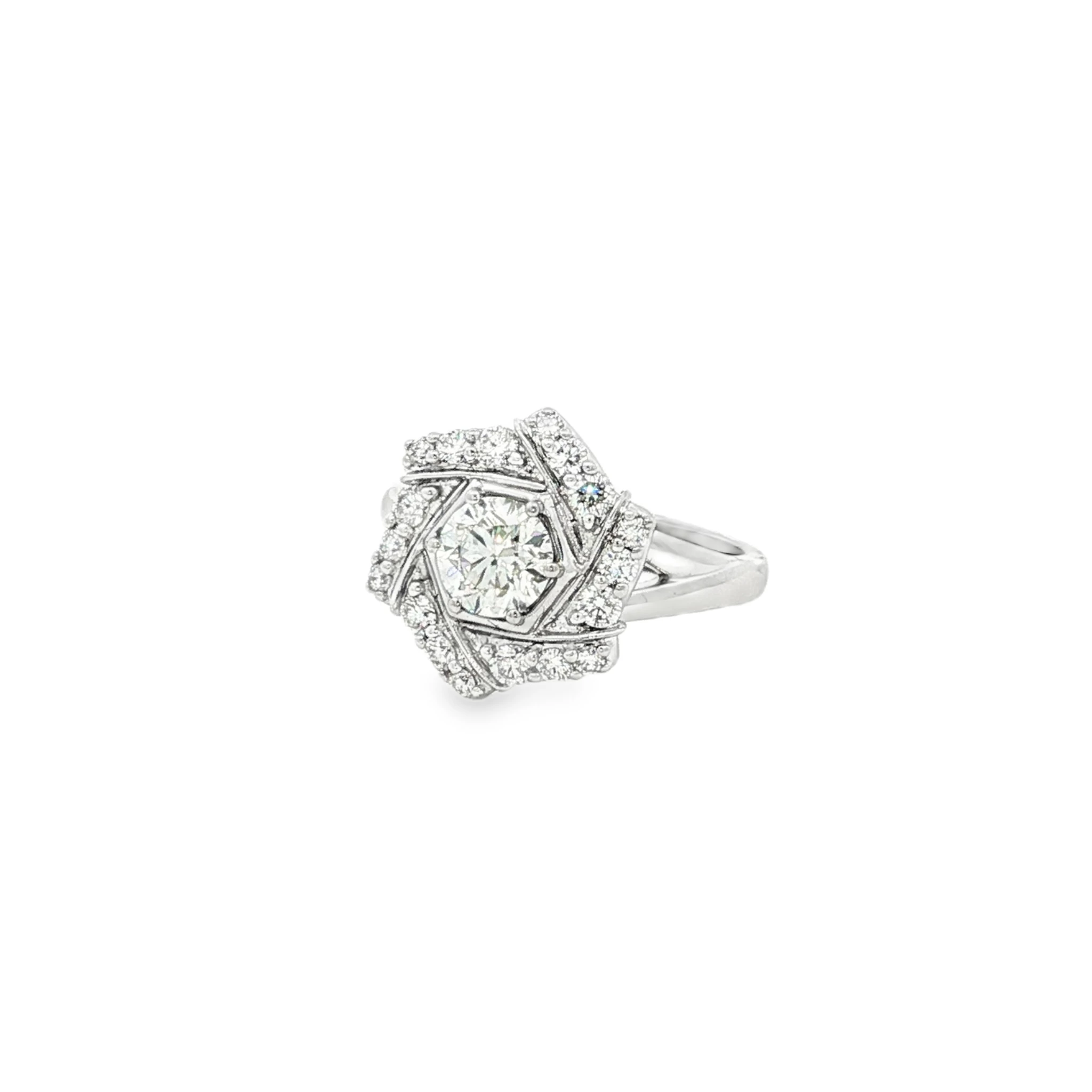 White Gold Cocktail Ring with Round Brilliant Diamond. SKU R-060B-5.7 - Image 4