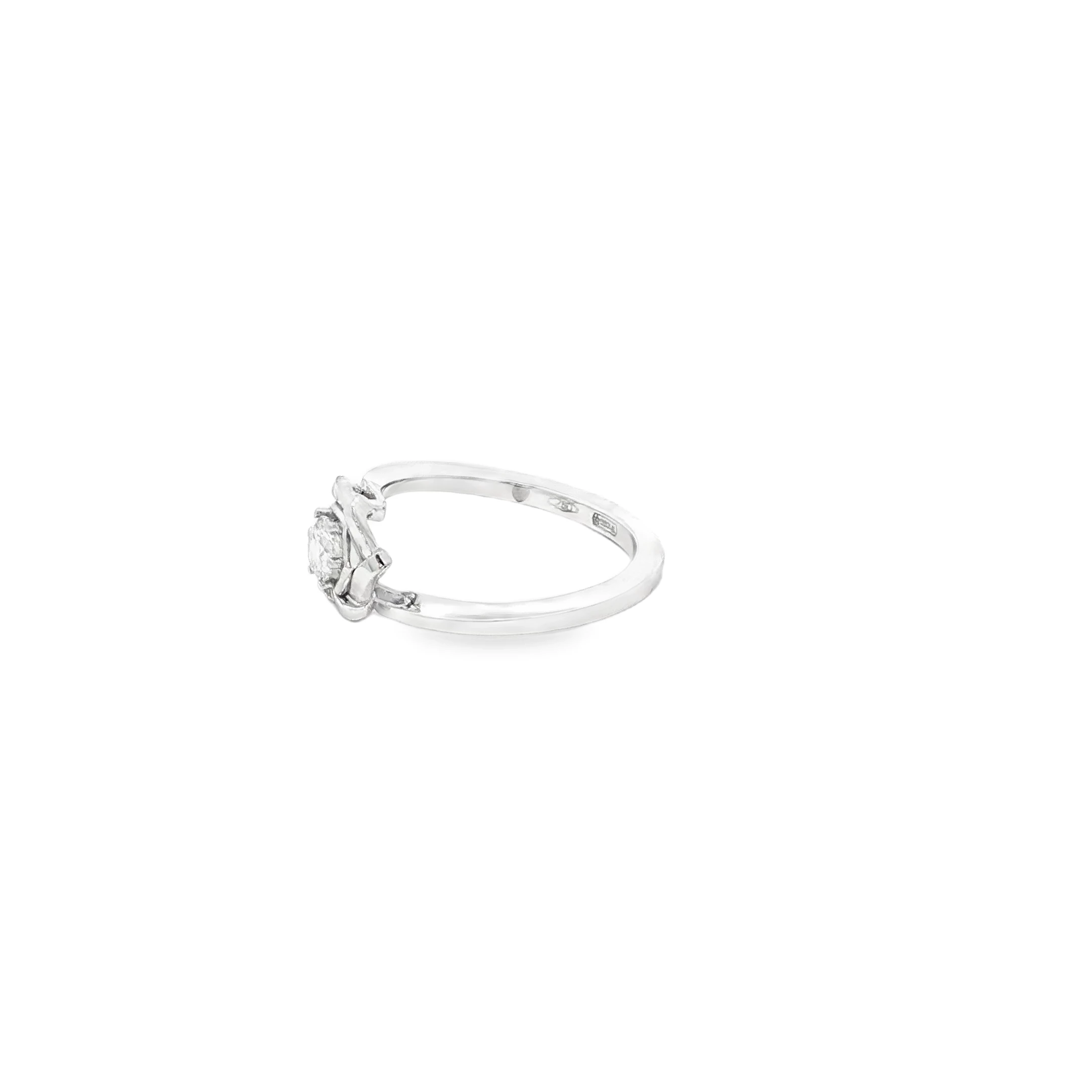 White Gold Solitaire Ring with Round Brilliant Diamond. SKU R-101B-4.2 - Image 2