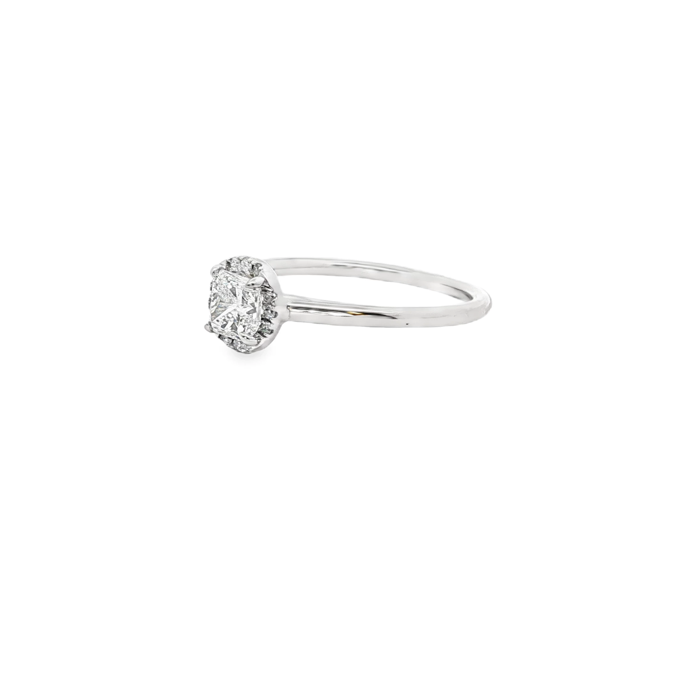 Platinum Engagement Ring with Princess-Cut Diamond SKU SA-Sample 54 - Image 2