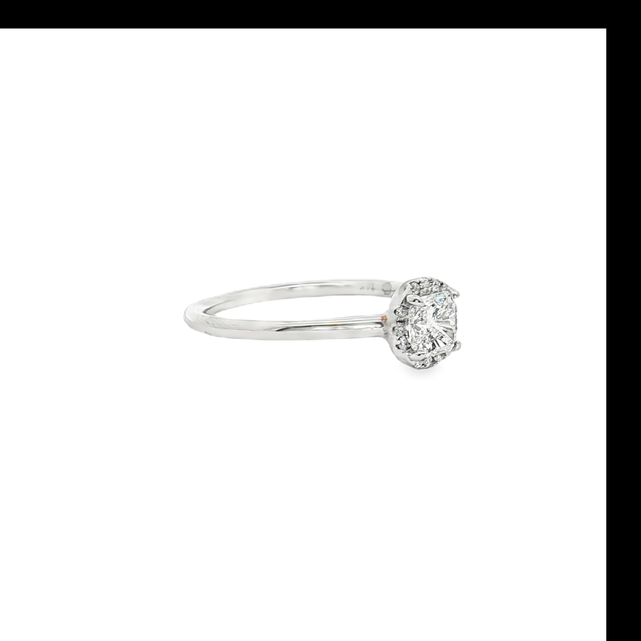 Platinum Engagement Ring with Princess-Cut Diamond SKU SA-Sample 54 - Image 3