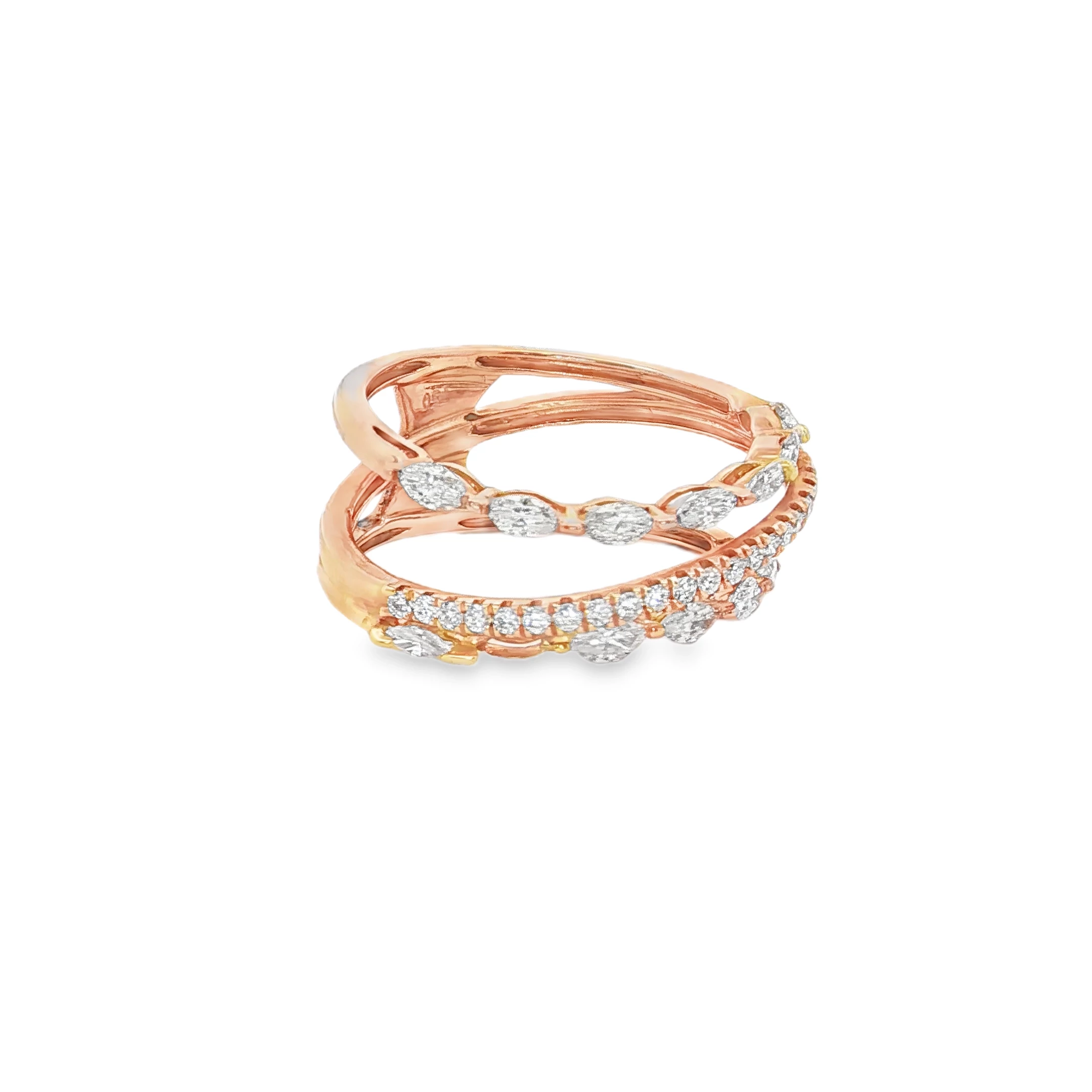 Rose Gold Multistone Ring with Round Cut Diamonds SKU SC25258-1 - Image 3