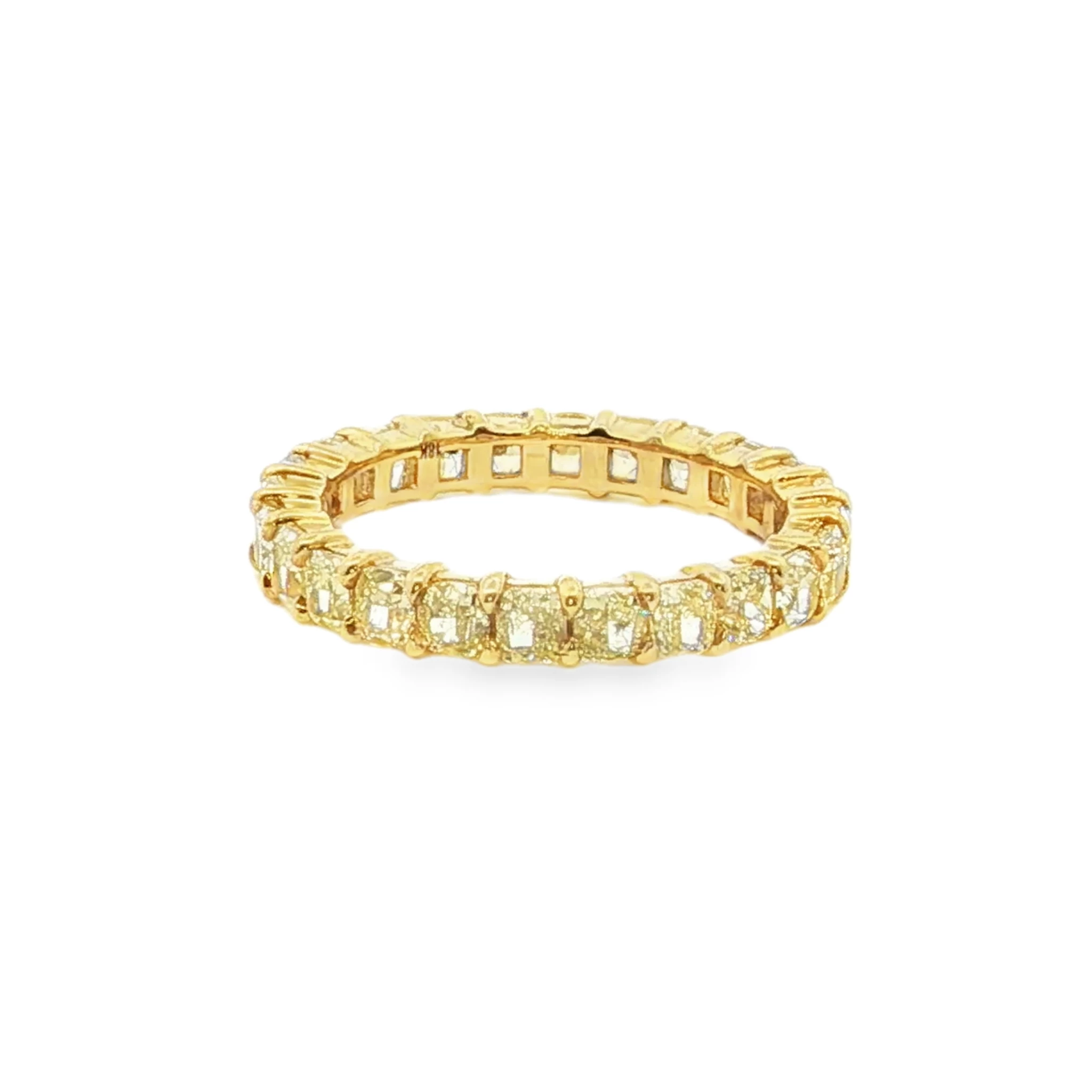 Yellow Gold Eternity Ring with Square Cut Diamonds. SKU SPECIAL ORDER Eternity YG