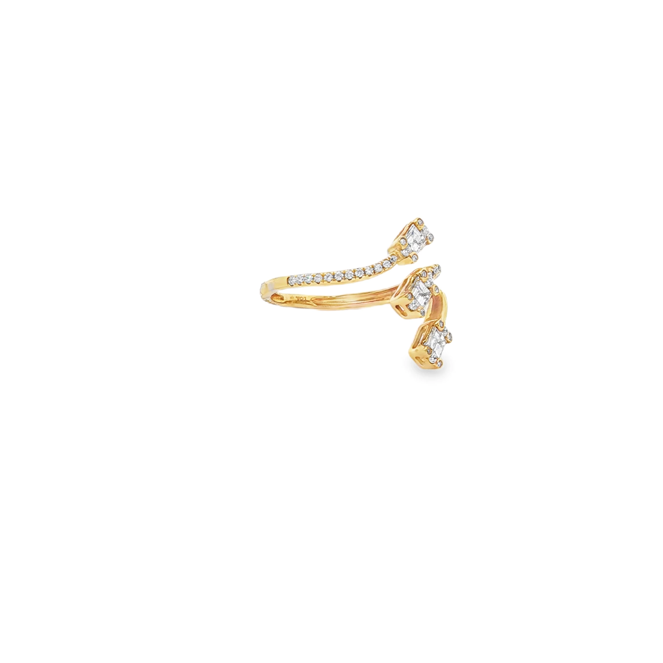 Rose Gold Multistone Ring with Emerald Cut Diamonds. SKU TR8617-1 - Image 3