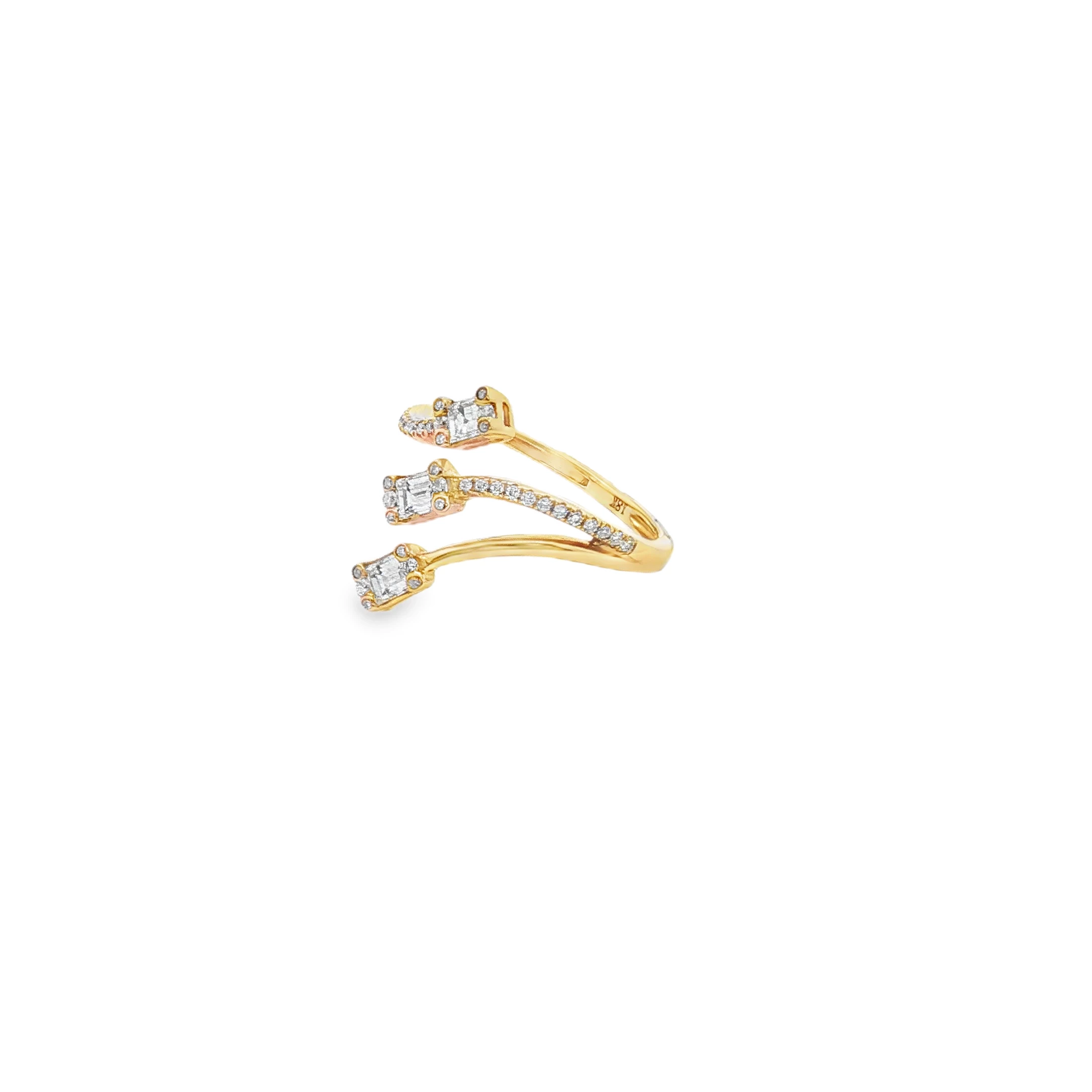 Rose Gold Multistone Ring with Emerald Cut Diamonds. SKU TR8617-1 - Image 2