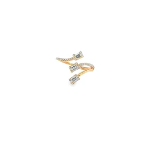 Rose Gold Multistone Ring with Emerald Cut Diamonds.  SKU  TR8617-1