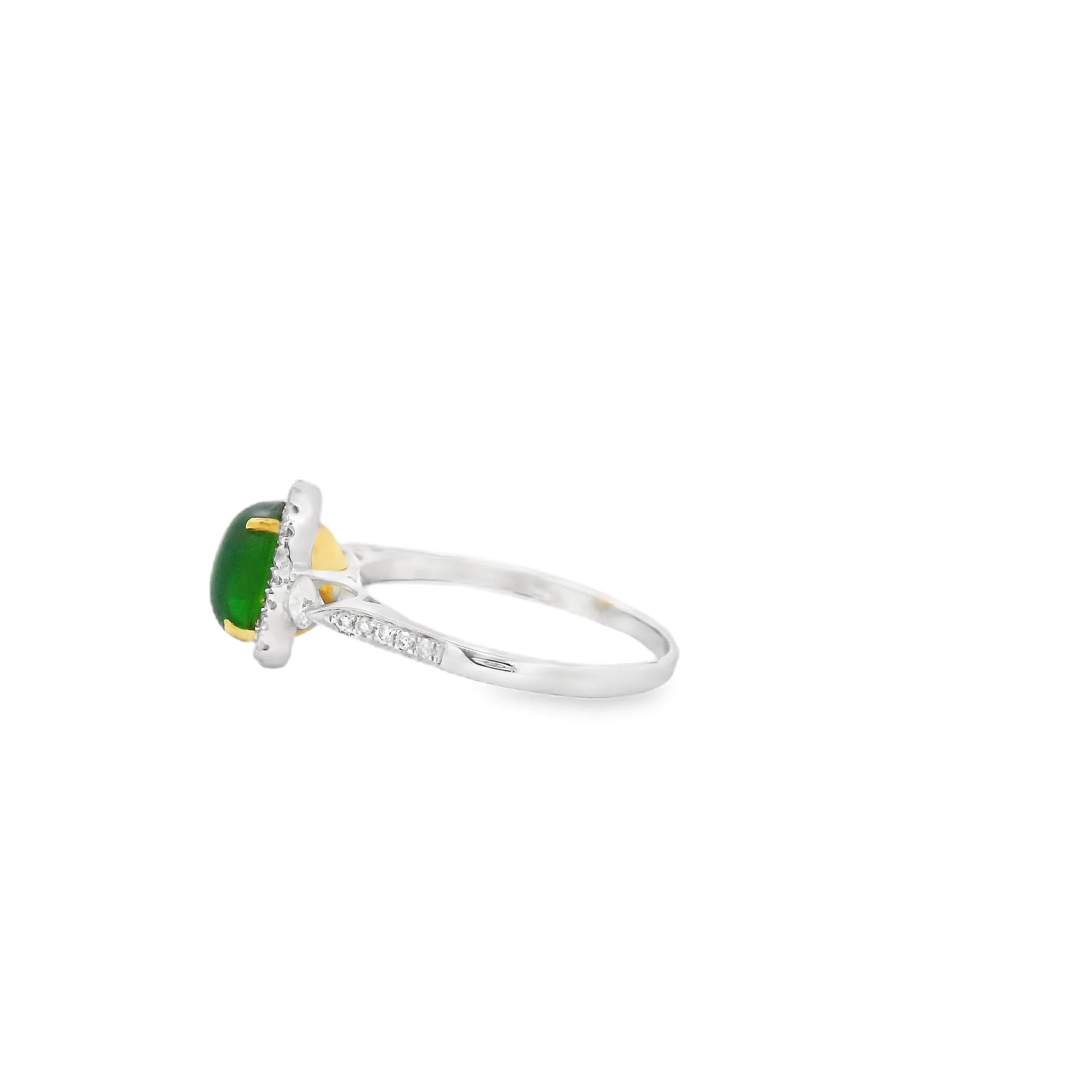 14 kt White Gold Ring with Tsavorite Center Stone