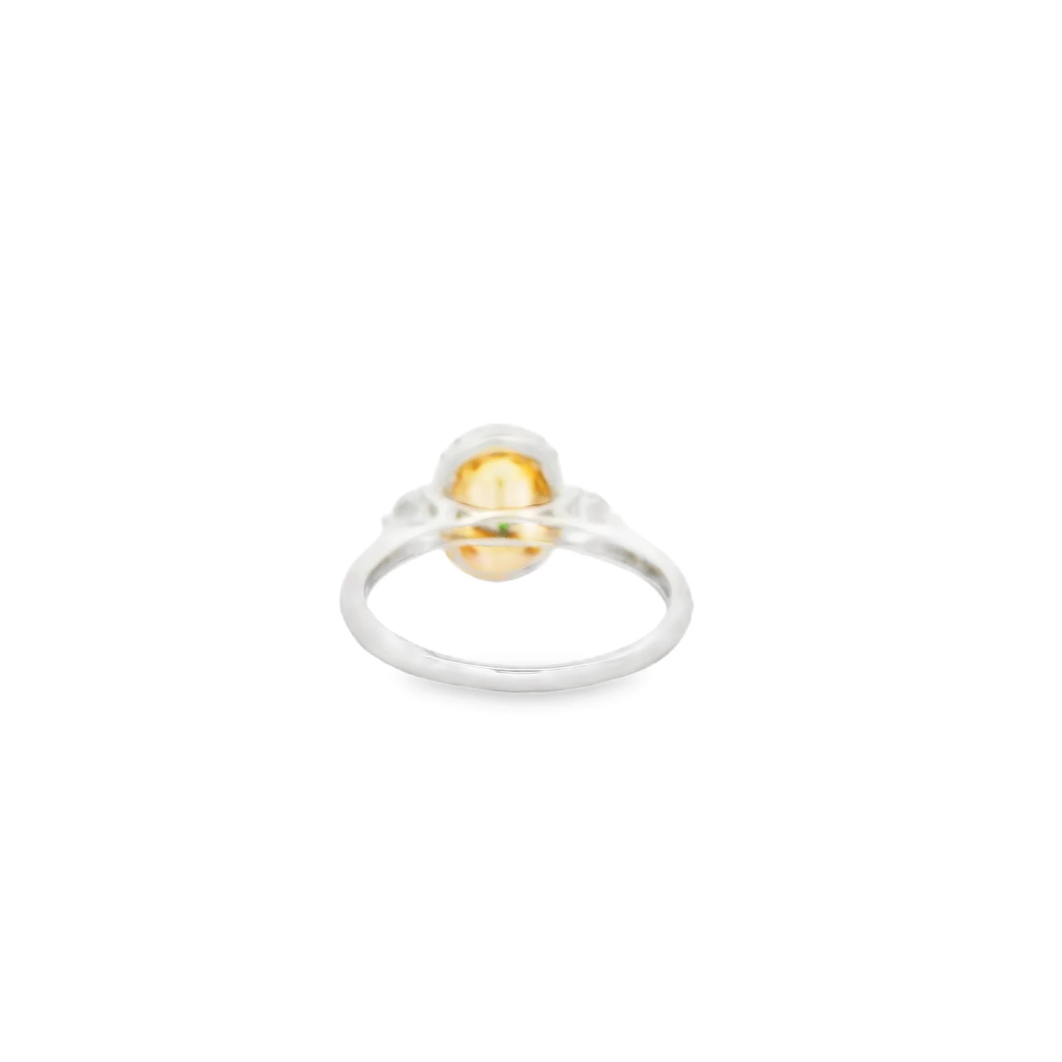 14 kt White Gold Ring with Tsavorite Center Stone