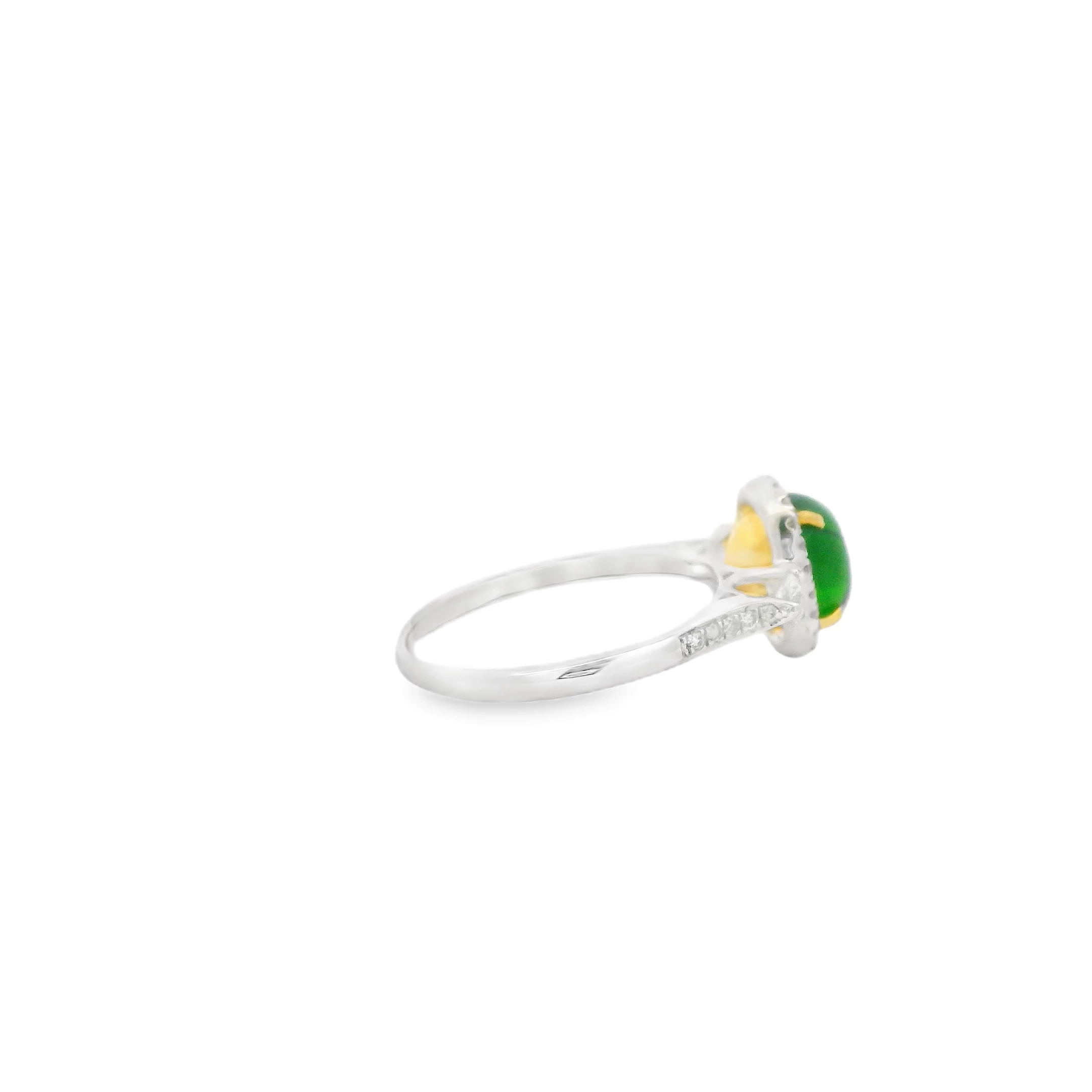14 kt White Gold Ring with Tsavorite Center Stone