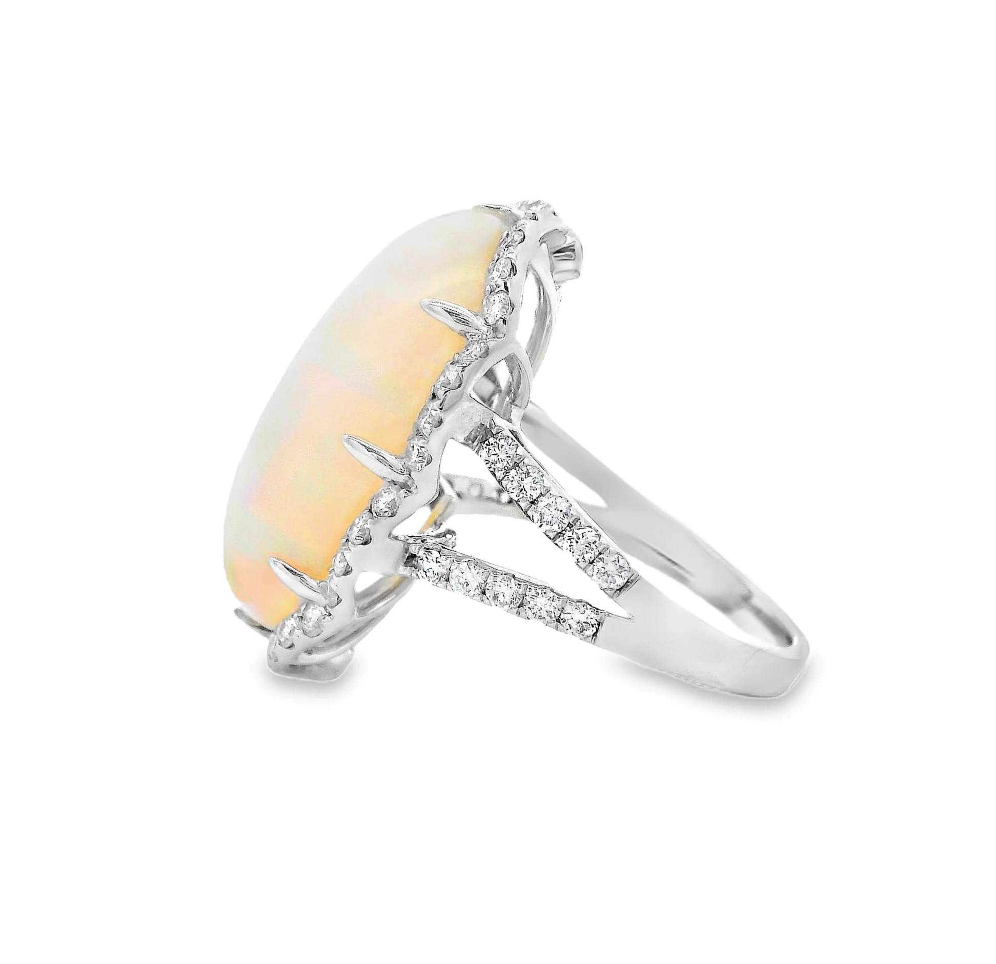 14kt White Gold Cocktail Ring with Ethiopian Opal
