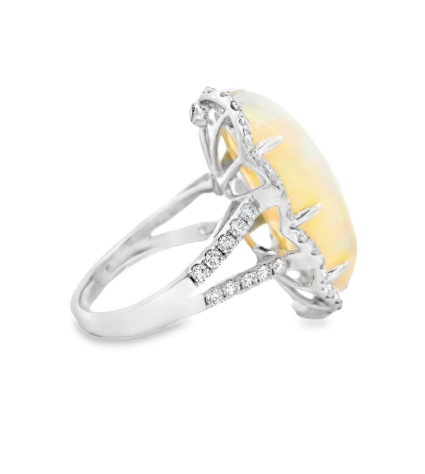 14kt White Gold Cocktail Ring with Ethiopian Opal