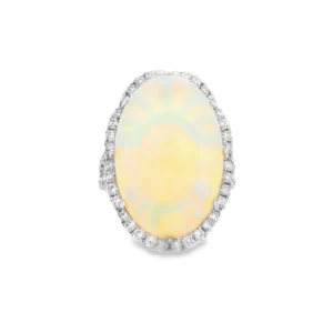 Timeless rings crafted with purpose. 14kt White Gold Cocktail Ring with Ethiopian Opal