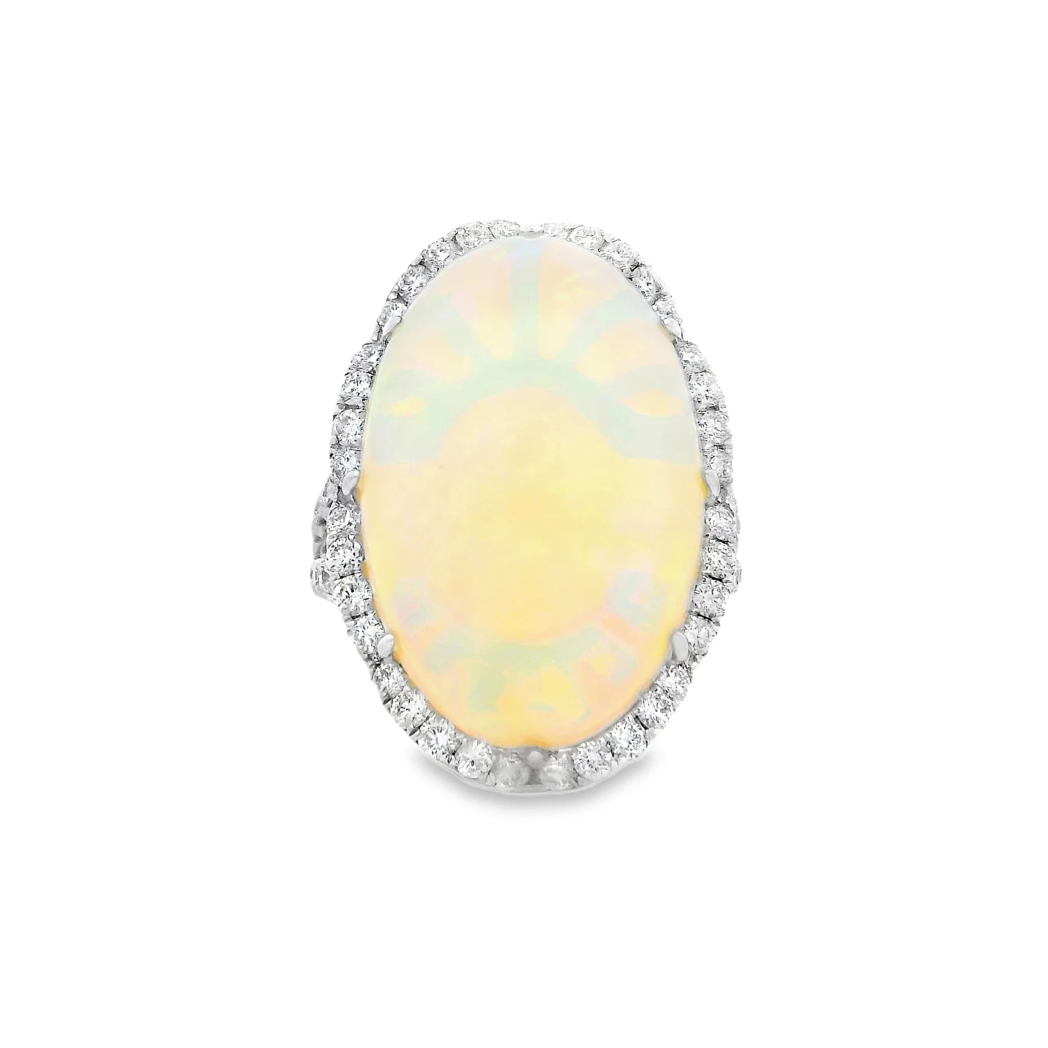 Timeless rings crafted with purpose. 14kt White Gold Cocktail Ring with Ethiopian Opal