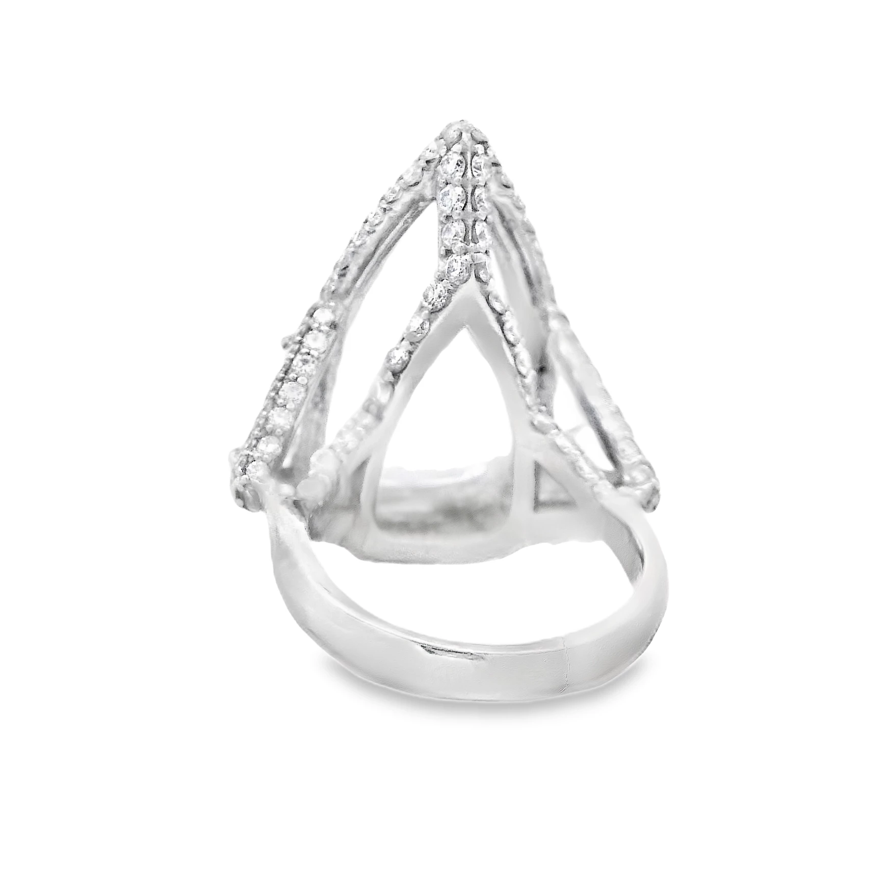 A custom made Platinum Cocktail Ring with Pear Cut diamond