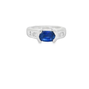 Platinum Ring with Royal Blue Sapphire
