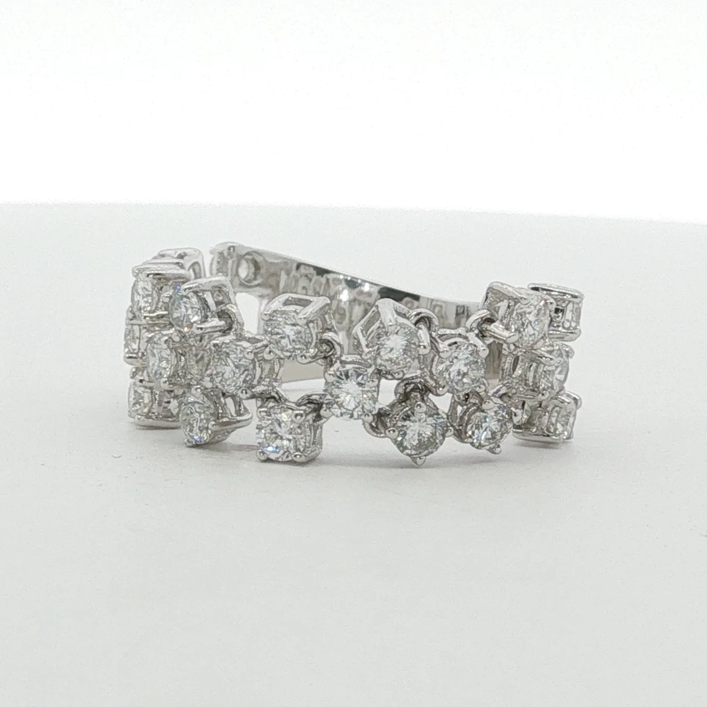 White Gold Scattered Diamond Multi-Stone Ring