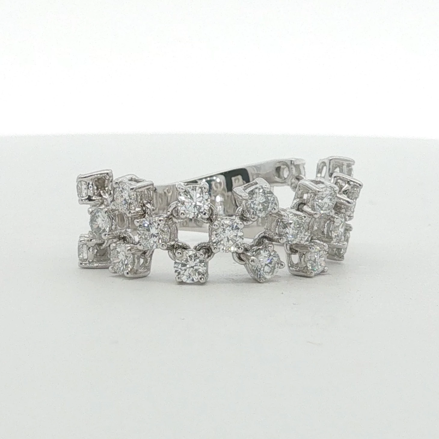 White Gold Scattered Diamond Multi-Stone Ring