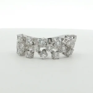 White Gold Scattered Diamond Multi-Stone Ring